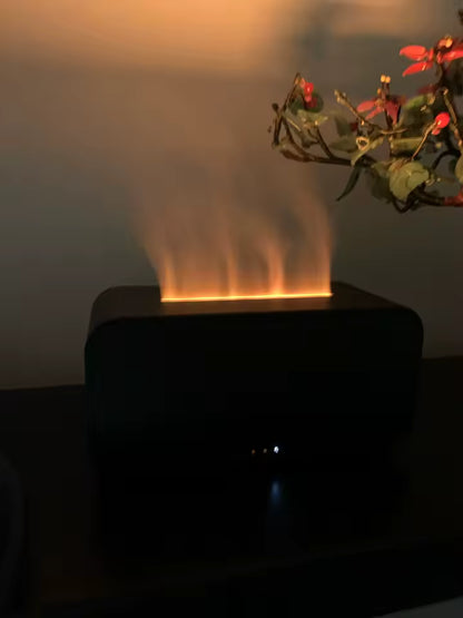 Flame Aroma Diffuser &amp; Humidifier – 7 Color LED Fire Effect Mist