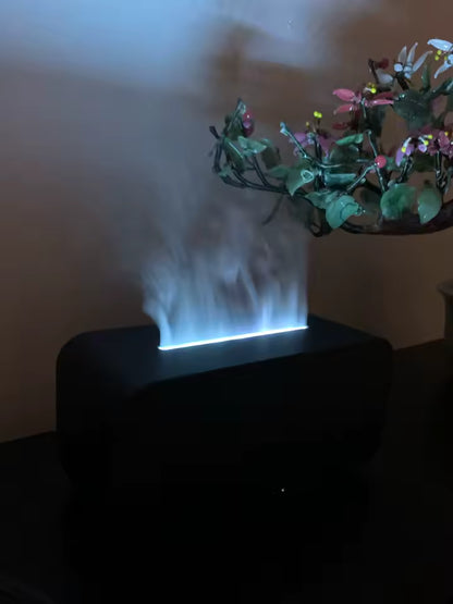 Flame Aroma Diffuser &amp; Humidifier – 7 Color LED Fire Effect Mist